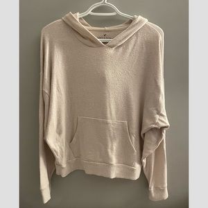 American Eagle long sleeve hoodie, size Medium, cream color